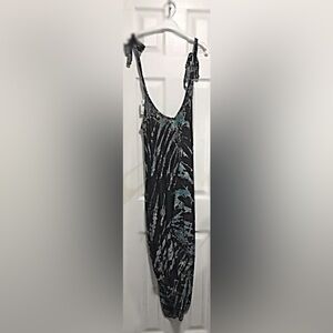Black and Teal Tie-Dye Jumpsuit